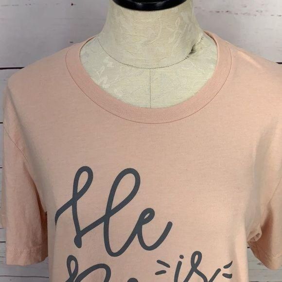 Bella‎ Canvas He Is Risen Peach Size Large Tee shirt - Picture 6 of 8